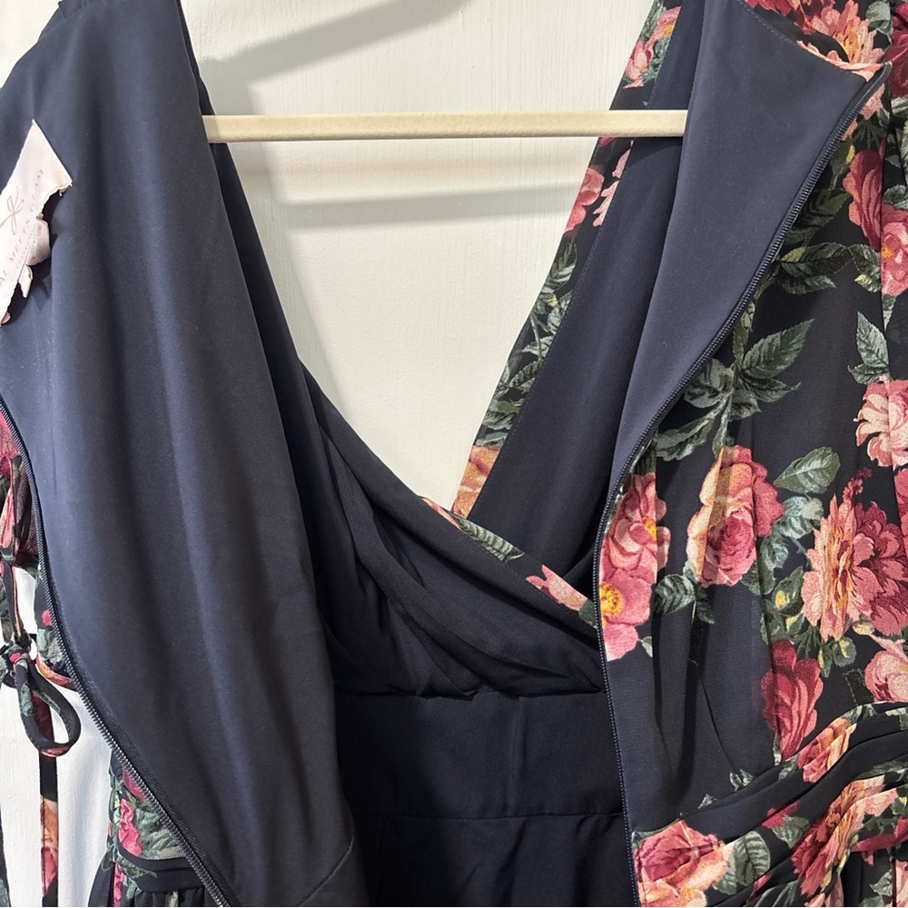 Gal Meets Glam Ashlyn Chiffon Dress Floral Maxi Fit & Flare Size 8 P Petite - Picture 8 of 8